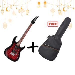 Ibanez GRX70QA Electric Guitar TRB with Free Bespeco BAG5EG