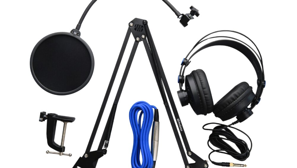 PreSonus Broadcast Accessory Pack for XLR microphones, featuring essential components for professional audio recording.