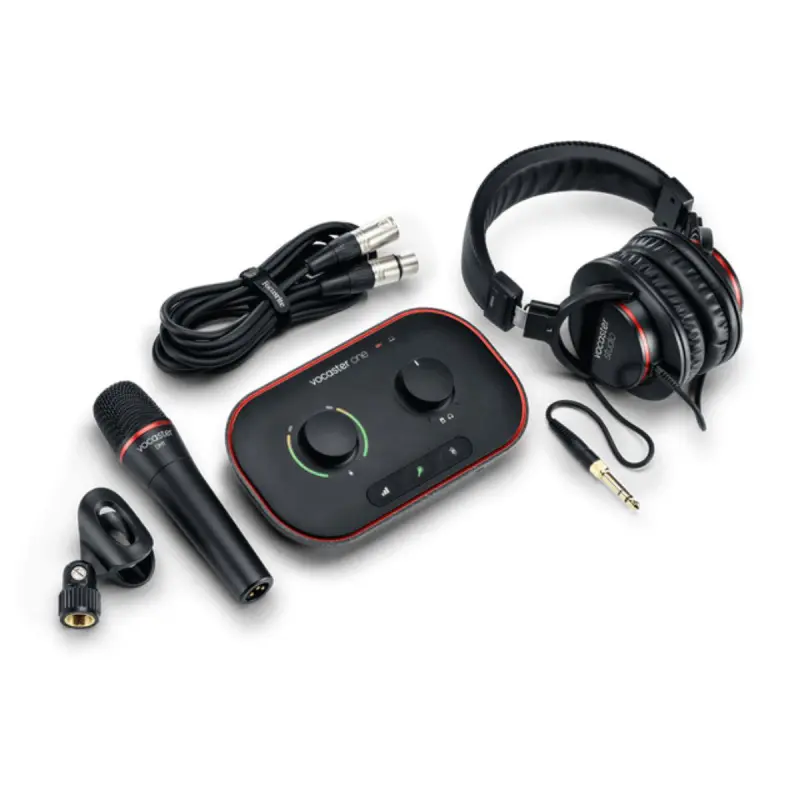 Focusrite Vocaster One Studio Podcasting Audio Interface Bundle