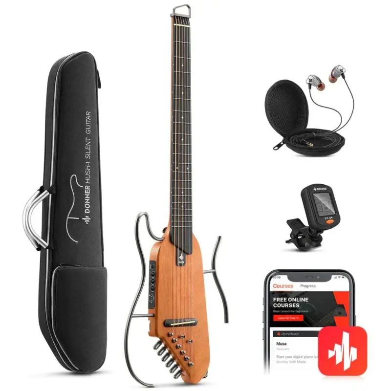 Donner HUSH-I Acoustic Guitar Kit - (Mahogany Natural)