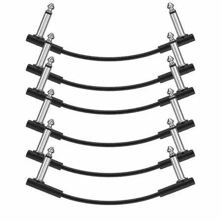 Donner - EC1125 -  15cm Guitar Patch Cable Black 6-Pack