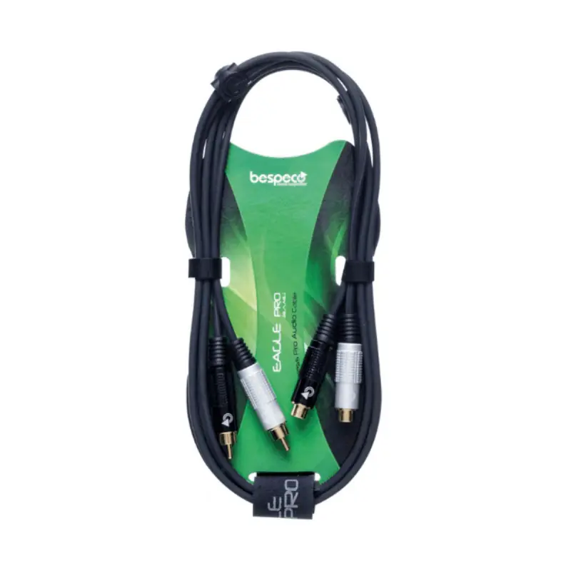 Bespeco EA2X300 - 2 RCA male to 2 RCA Female - 3m - Image 2