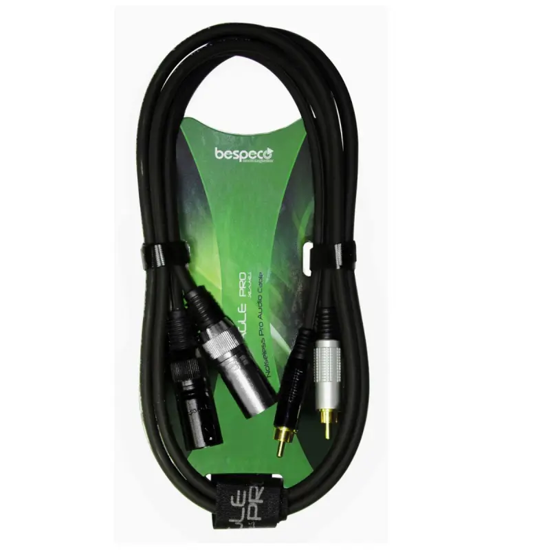Bespeco EAY2X2R500 - 2RCA-M to 2XLR-M 5m - Image 2
