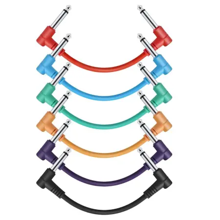 Donner - EC2009 6 Inch Guitar Patch Cable Colored cable 6-Pack
