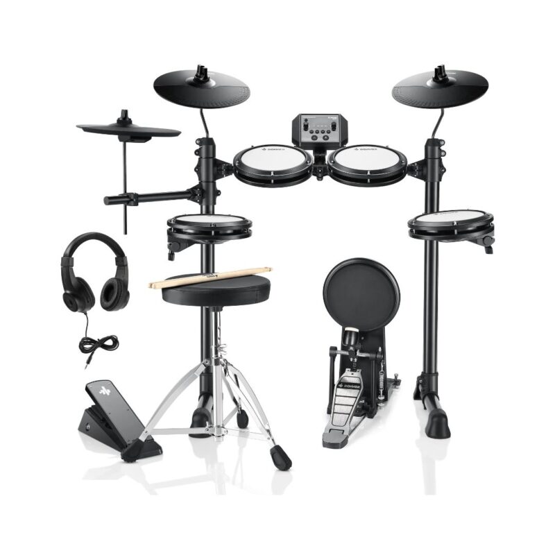 Donner DED-80P 5 Drums 3 Cymbals with Drum Throne/ Sticks