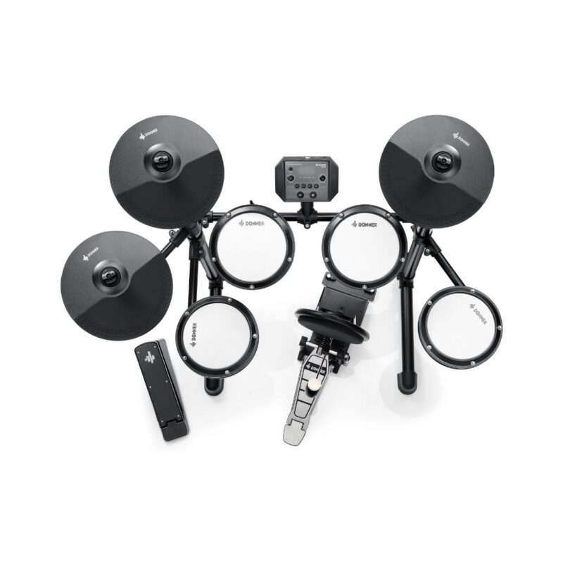 Donner DED-80P 5 Drums 3 Cymbals with Drum Throne/ Sticks - Image 4