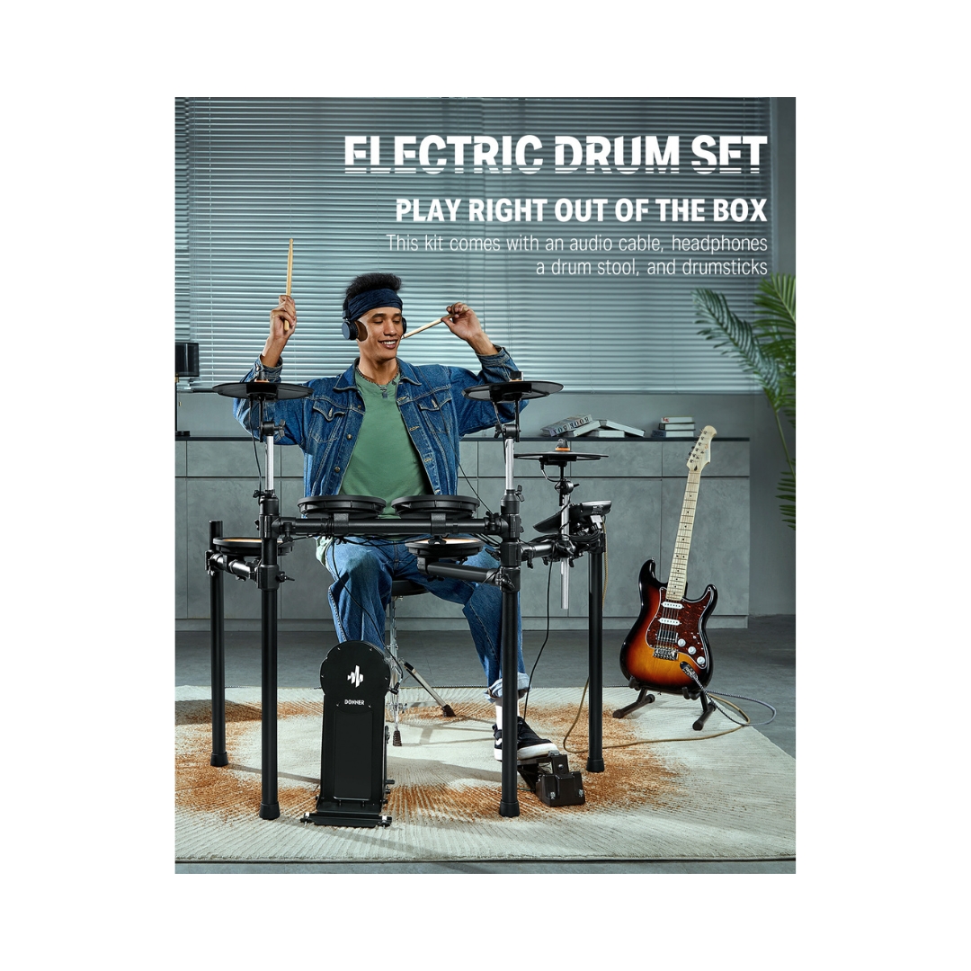 Donner DED-100 8-Piece Mesh Electric Drum Set - Image 10
