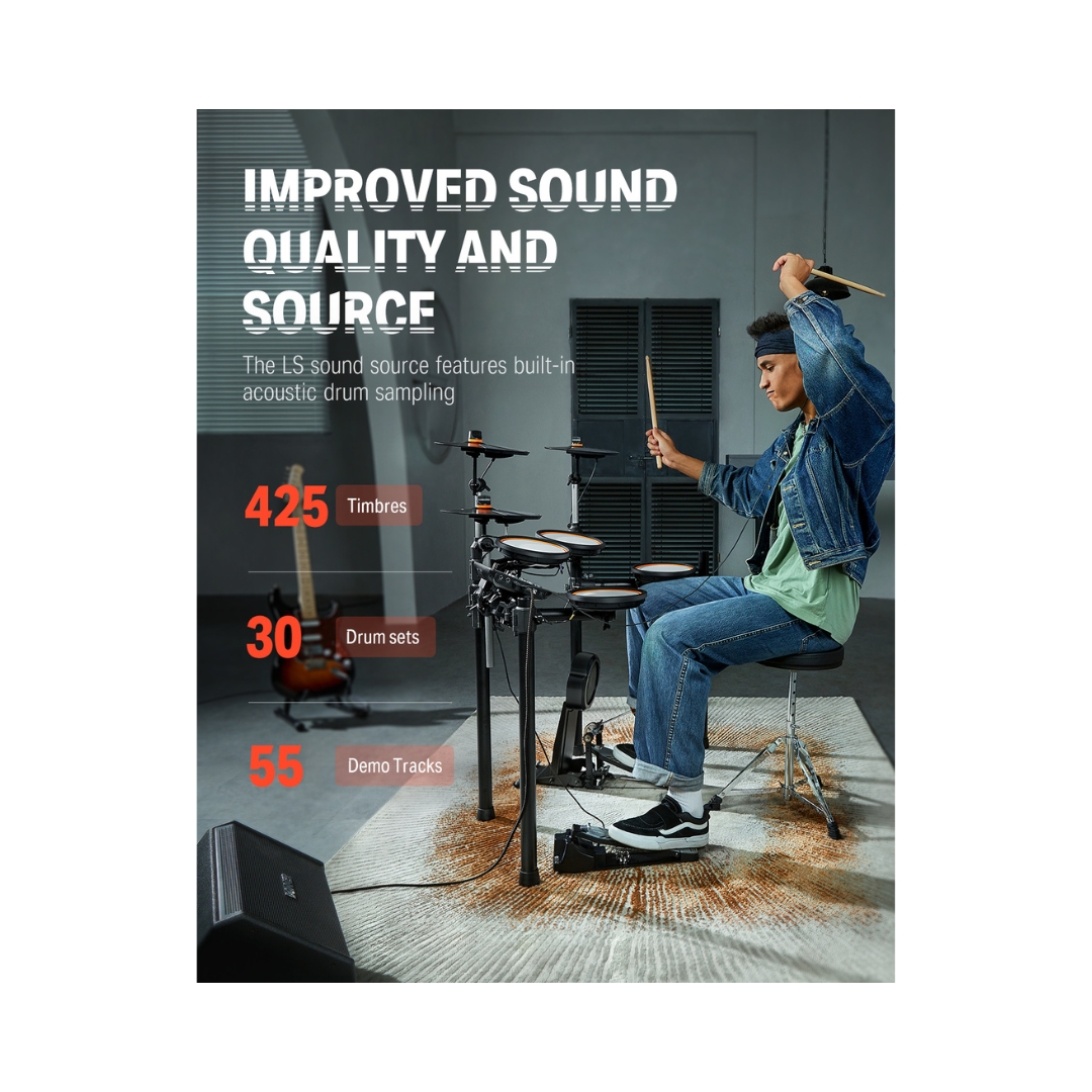 Donner DED-100 8-Piece Mesh Electric Drum Set - Image 6