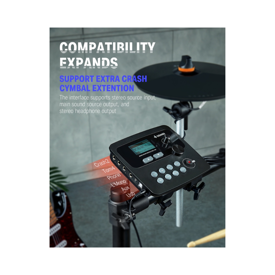 Donner DED-100 8-Piece Mesh Electric Drum Set - Image 8