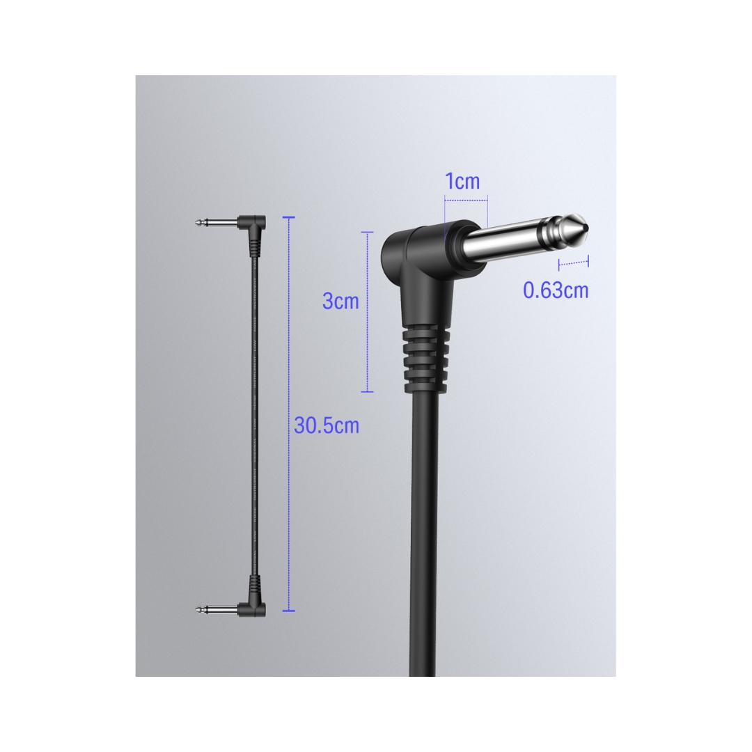 Donner EC1048 15cm Guitar Patch 6-Pack Black Cable - Image 4