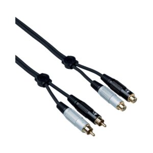 Bespeco EA2X300 audio cable, 3M long, with 2 RCA male connectors and 2 RCA female connectors for audio connections.
