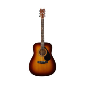 Yamaha F310 acoustic guitar in tobacco brown sunburst finish, showcasing its smooth body and classic design.