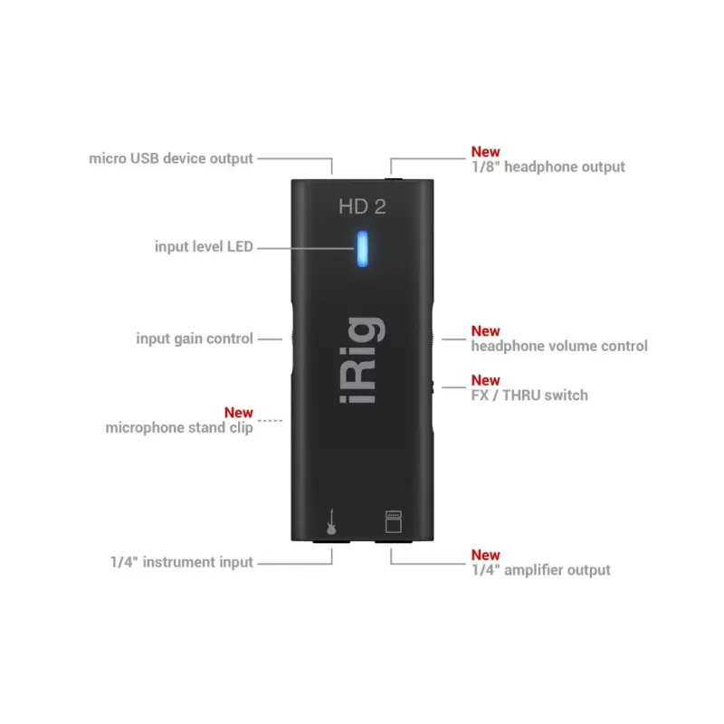 IK Multimedia iRig HD 2 - Digital Guitar Interface - Image 8