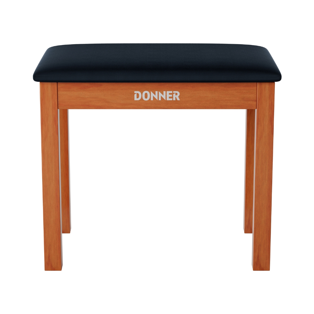 Donner EC2088 Piano Bench Stool with Music Storage - Wooden Color - Image 2