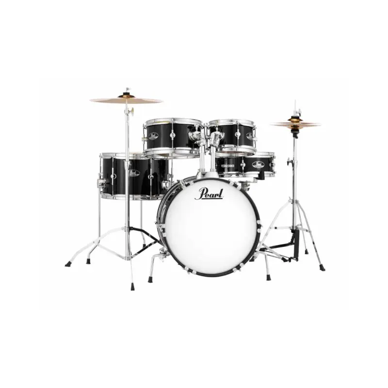 Pearl Roadshow Junior 5-Pcs Drum Set with Hardware & Cymbals - (Jet Black)