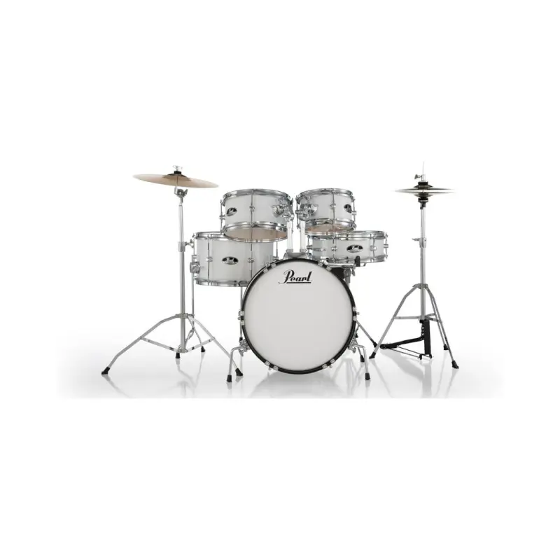 Pearl Roadshow Junior 5-Pcs Drum Set with Hardware & Cymbals - (Pure White)