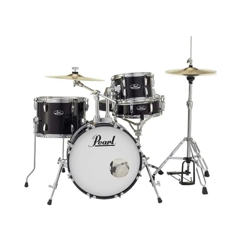 Pearl Roadshow Drum Set 4-Piece with Cymbals and Stands - (Jet Black)