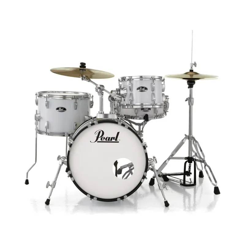 Pearl Roadshow Drum Set 4-Piece with Cymbals and Stands - (Pure White)