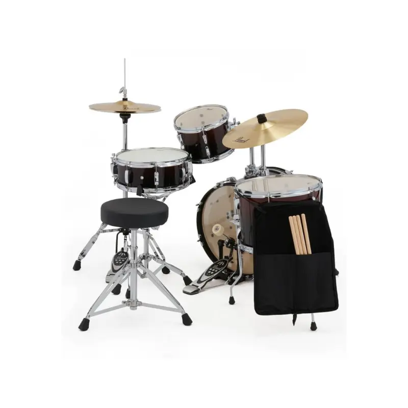 Pearl Roadshow Drum Set 4-Piece with Cymbals and Stands - (Garnet Fade) - Image 4