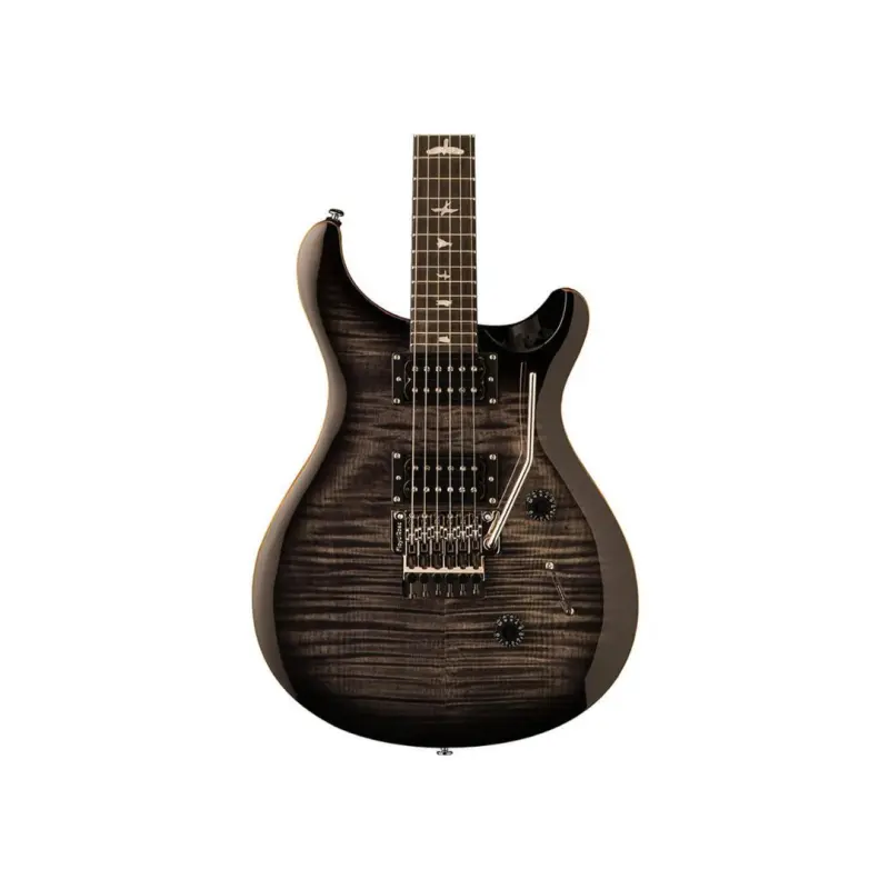 PRS SE Custom 24 Electric Guitar with Floyd Rose (Charcoal Burst Finish), PRS SE Gig Bag Included - Image 2