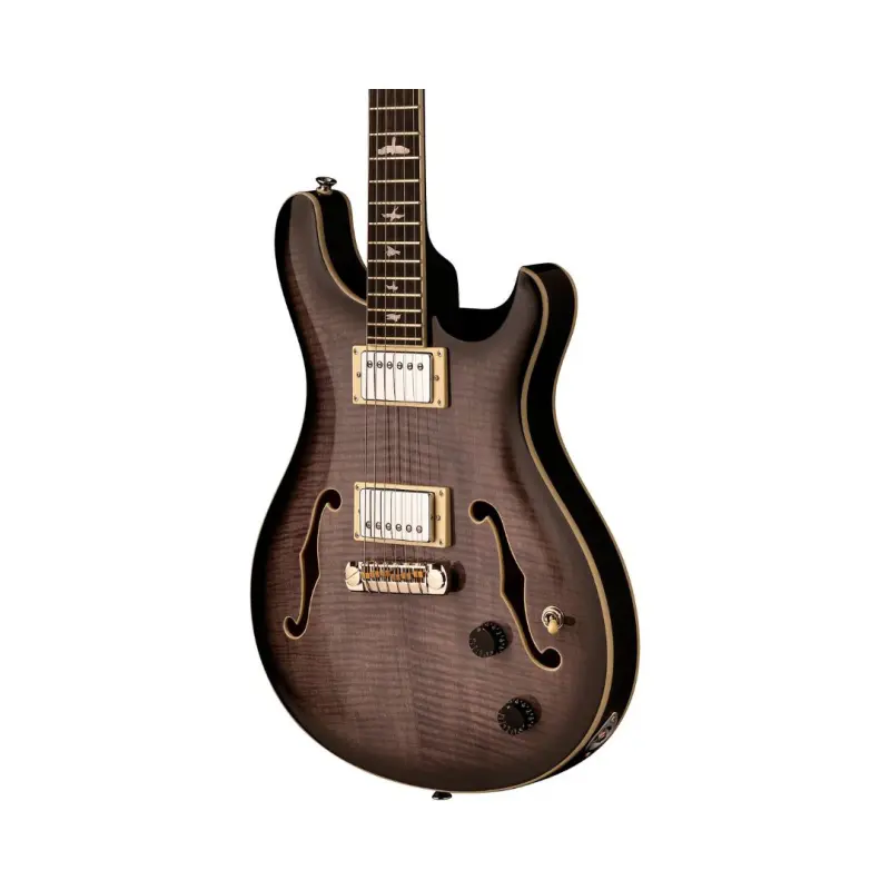 PRS SE Hollowbody II Electric Guitar (Charcoal Burst Finish), Hard Case Included - Image 2