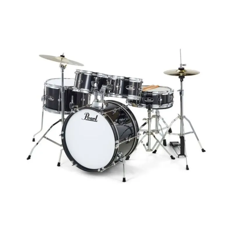 Pearl Roadshow Junior 5-Pcs Drum Set with Hardware & Cymbals - (Jet Black) - Image 2
