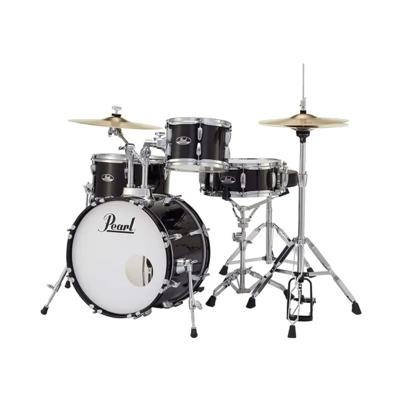 Pearl Roadshow Drum Set 4-Piece with Cymbals and Stands - (Jet Black) - Image 2