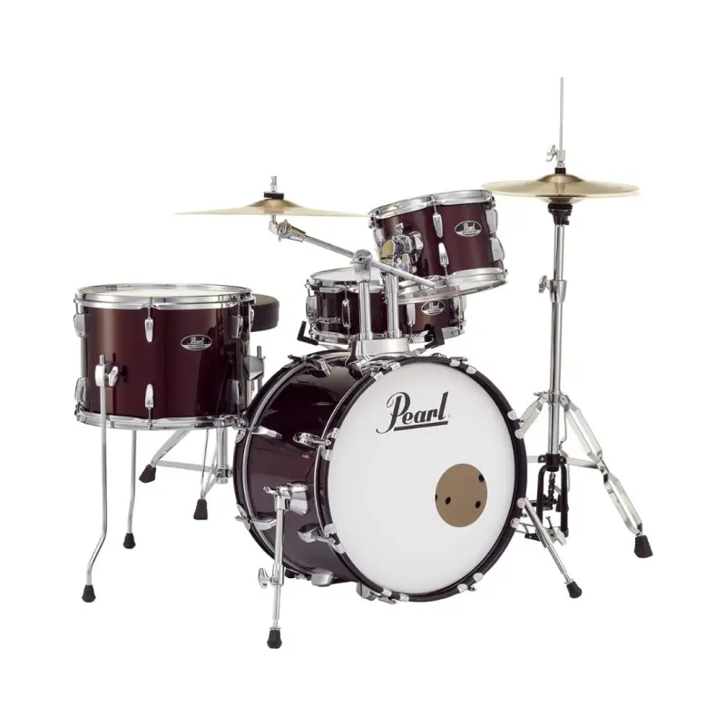 Pearl Roadshow Drum Set 4-Piece with Cymbals and Stands - (Red Wine) - Image 2
