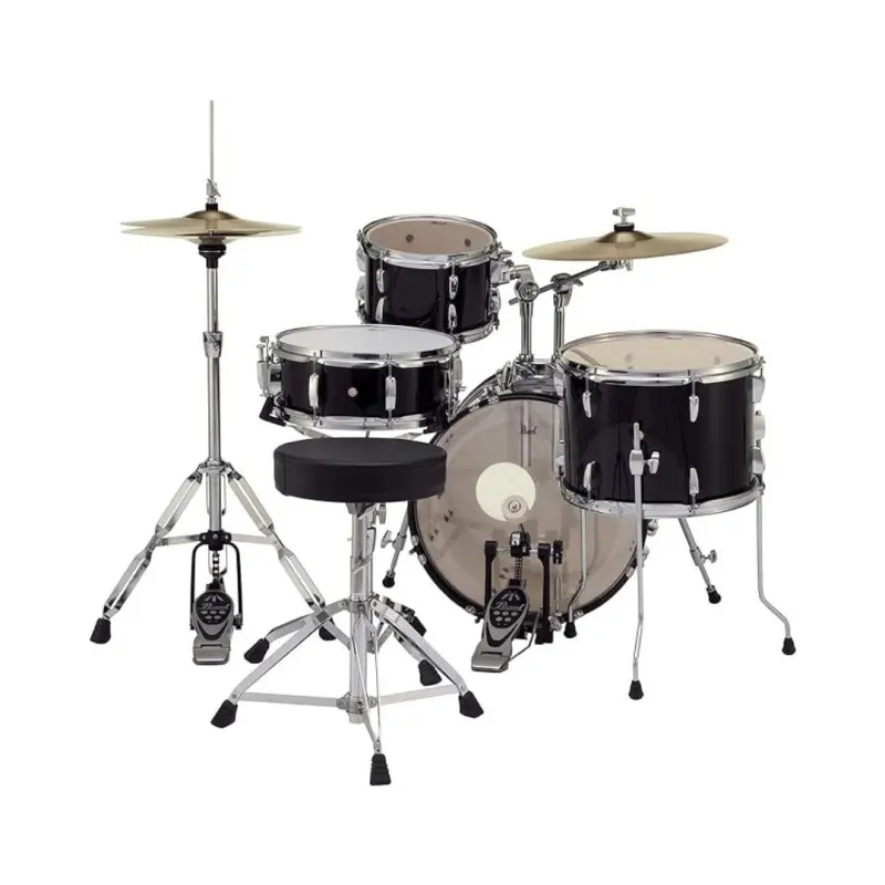 Pearl Roadshow Drum Set 4-Piece with Cymbals and Stands - (Jet Black) - Image 3