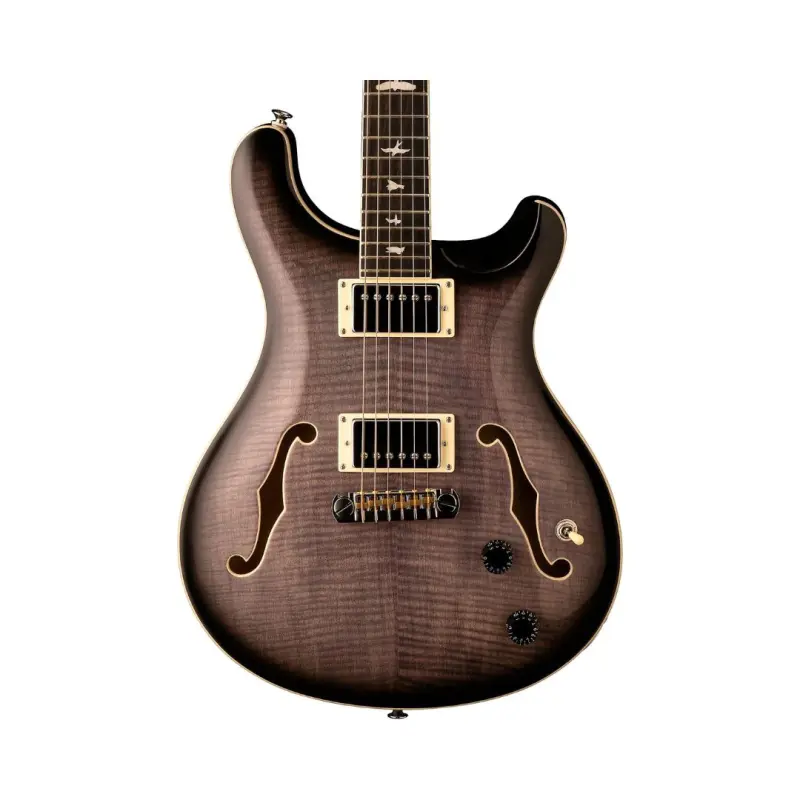 PRS SE Hollowbody II Electric Guitar (Charcoal Burst Finish), Hard Case Included - Image 4