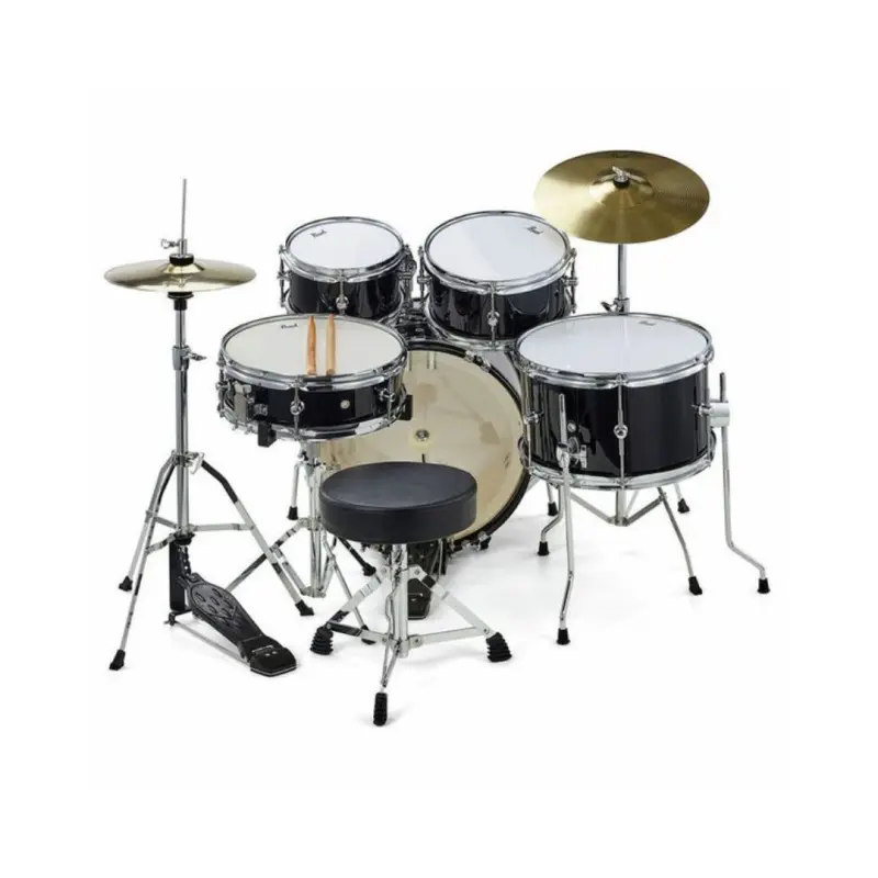 Pearl Roadshow Junior 5-Pcs Drum Set with Hardware & Cymbals - (Jet Black) - Image 4
