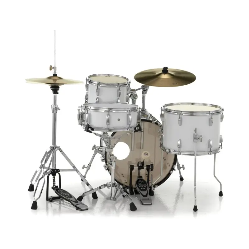 Pearl Roadshow Drum Set 4-Piece with Cymbals and Stands - (Pure White) - Image 4