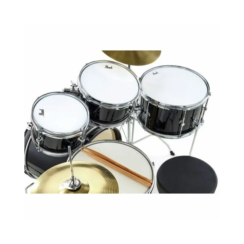 Pearl Roadshow Junior 5-Pcs Drum Set with Hardware & Cymbals - (Jet Black) - Image 5
