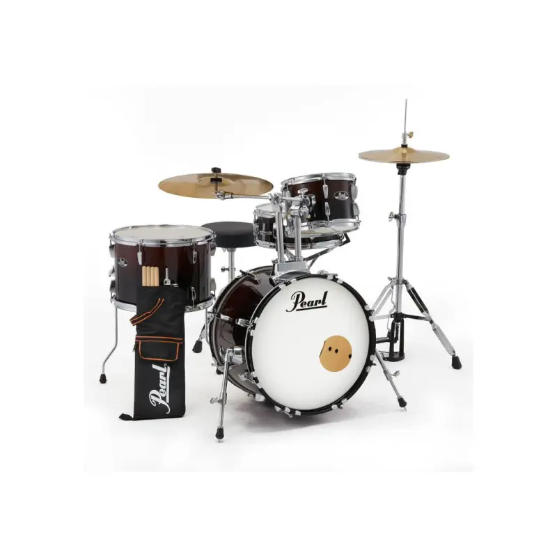 Pearl Roadshow Drum Set 4-Piece with Cymbals and Stands - (Garnet Fade) - Image 2