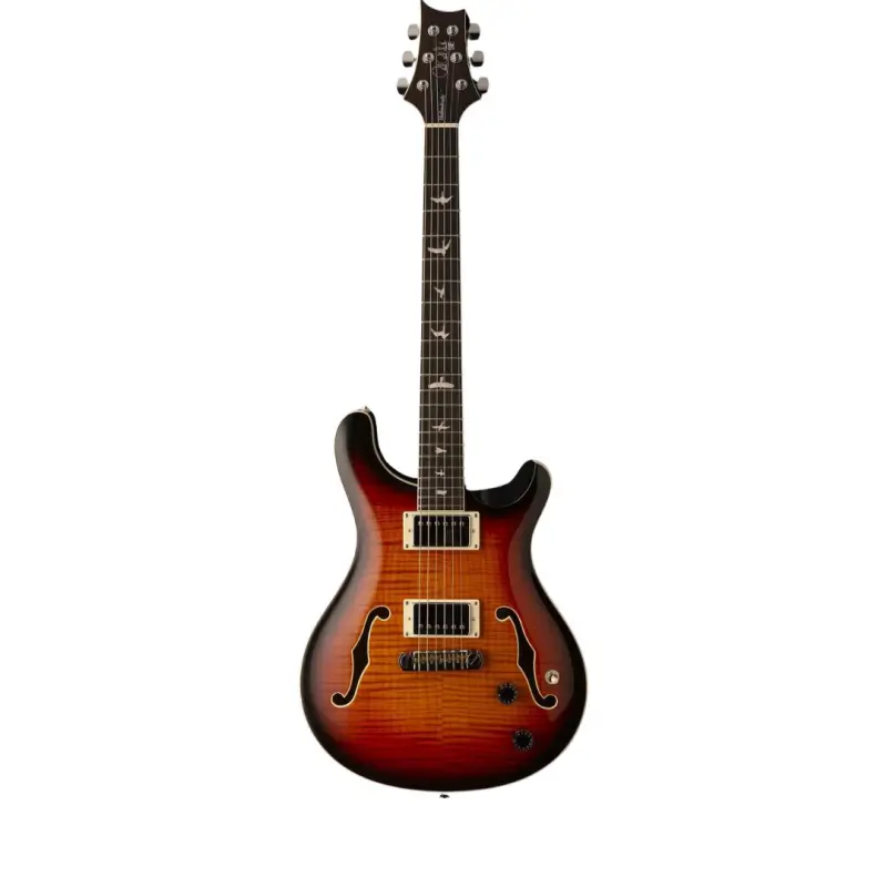 PRS SE Hollowbody II Electric Guitar (Tri-Color Sunburst Finish), Hard Case Included