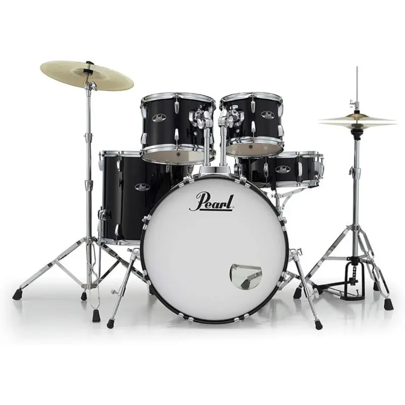 Pearl Rodeshow RS525SC/C#31 5 pcs Complete Drum Set with Cymbals - Jet Black