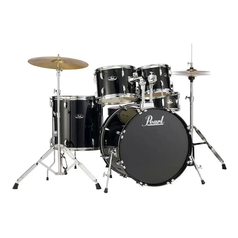 Pearl Rodeshow RS525SC/C#31 5 pcs Complete Drum Set with Cymbals - Jet Black - Image 2