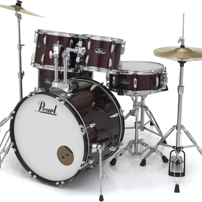 Pearl Rodeshow RS525SC/C#91 5 pcs Complete Drum Set with Cymbals - Redwine Finish - Image 3