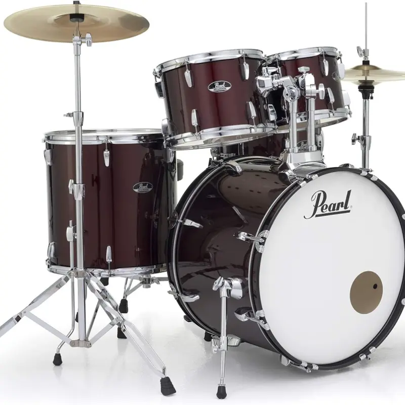 Pearl Rodeshow RS525SC/C#91 5 pcs Complete Drum Set with Cymbals - Redwine Finish - Image 2