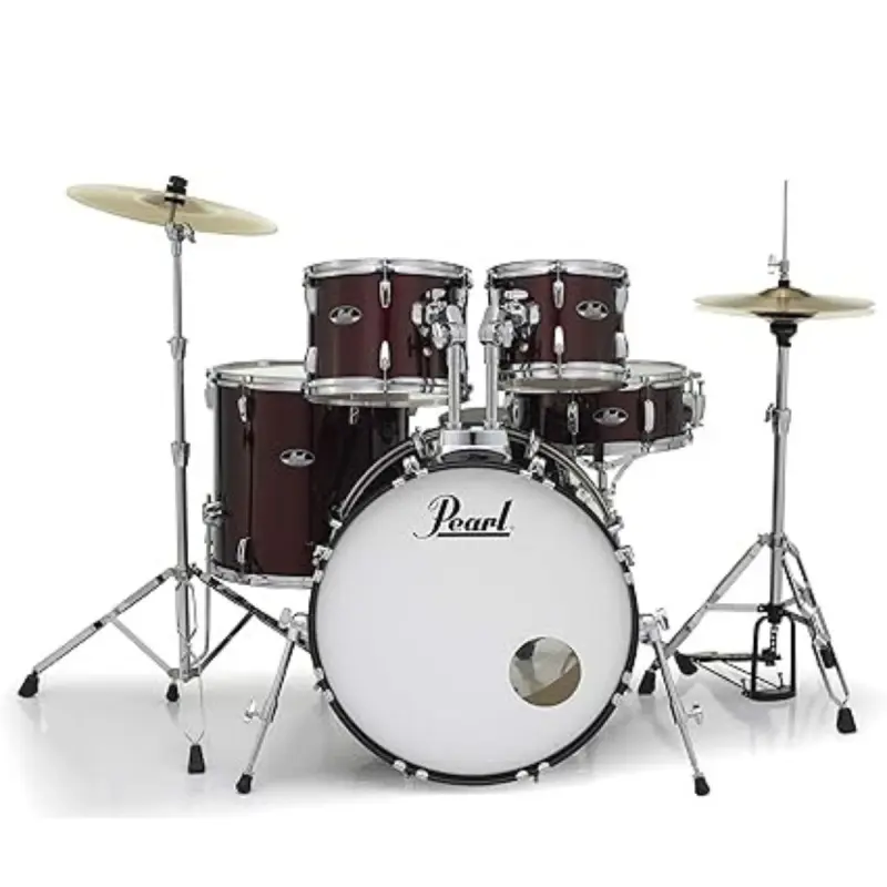 Pearl Rodeshow RS525SC/C#91 5 pcs Complete Drum Set with Cymbals - Redwine Finish