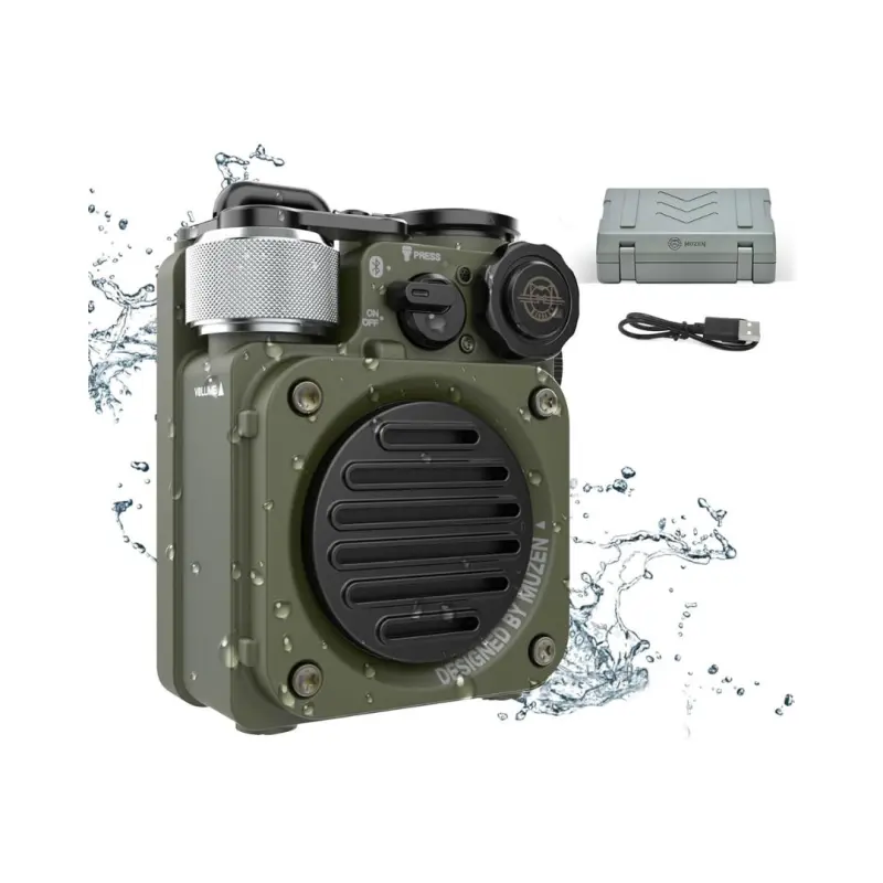 Muzen Wild Mini Rugged Portable Bluetooth Speaker – (Green) - Image 2