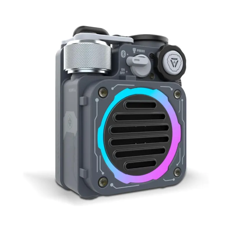 Muzen Cyber Cube Standard RGB Futuristic BT Speaker - (Grey) - Image 2