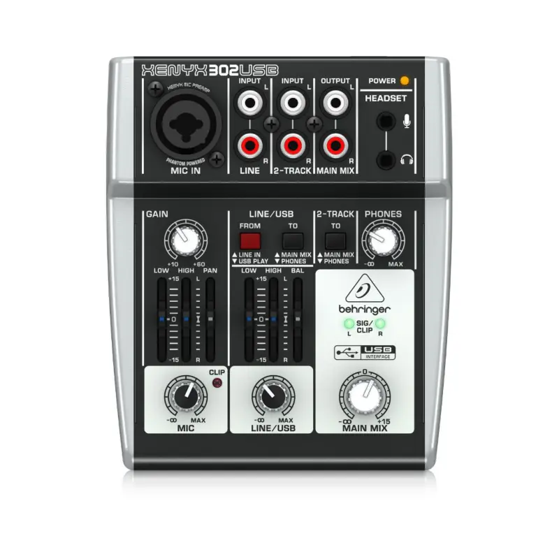 Behringer XENYX 302USB Premium 5-Input Mixer with USB/Audio Interface - Image 3
