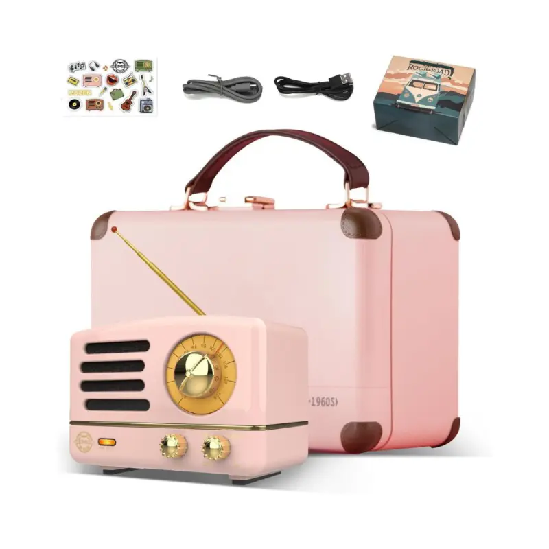 Muzen OTR Metal Wireless Portable FM-BT Speaker – (Pink) - Image 3