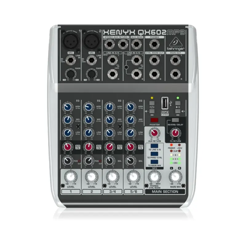Behringer XENYX QX602MP3 Analog Mixer with USB MP3 Playback - Image 3