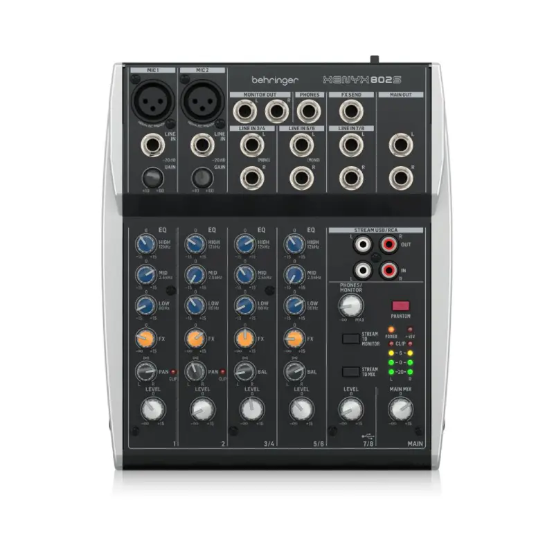 Behringer XENYX 802S Premium Analog 8-Input Mixer with USB Streaming Interface - Image 3