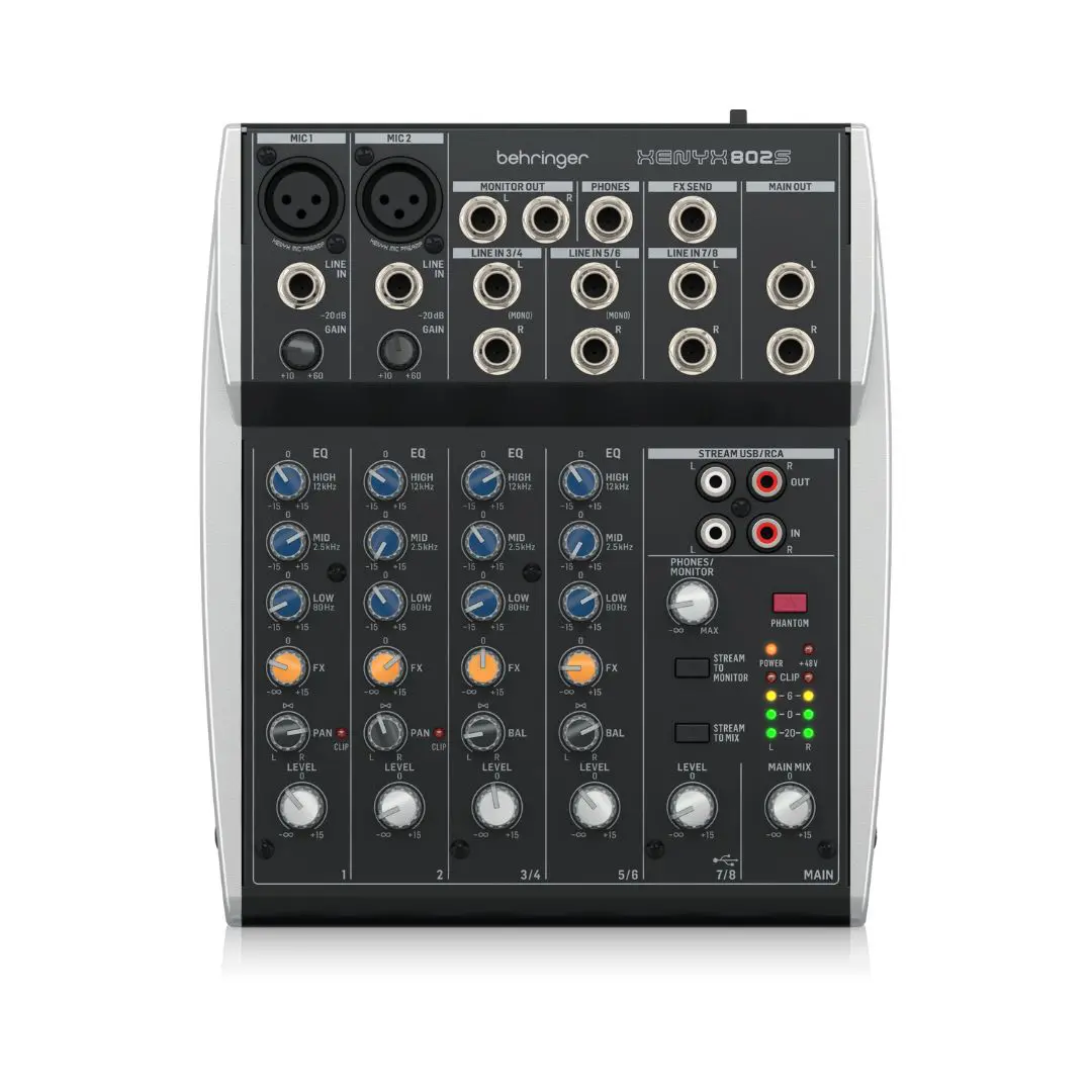 Behringer XENYX 802S Premium Analog 8-Input Mixer with USB Streaming Interface - Image 3