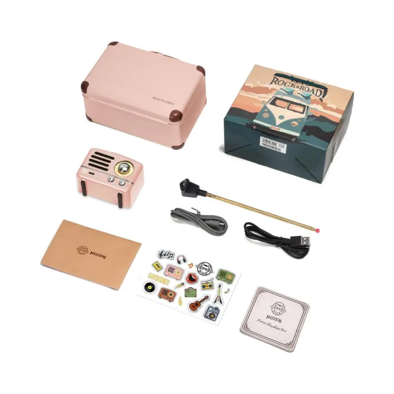 Muzen OTR Metal Wireless Portable FM-BT Speaker – (Pink) - Image 4