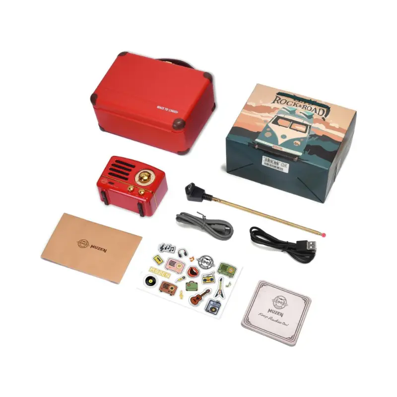Muzen OTR Metal Wireless Portable FM-BT Speaker – (Red) - Image 4