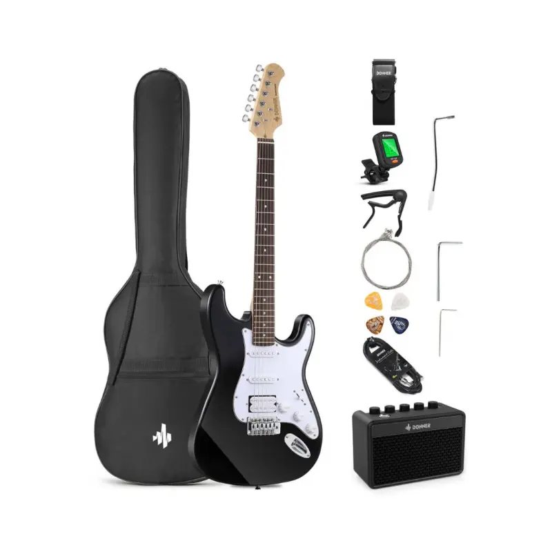 Donner DST-100B 39 Inch Electric Guitar - (Black)